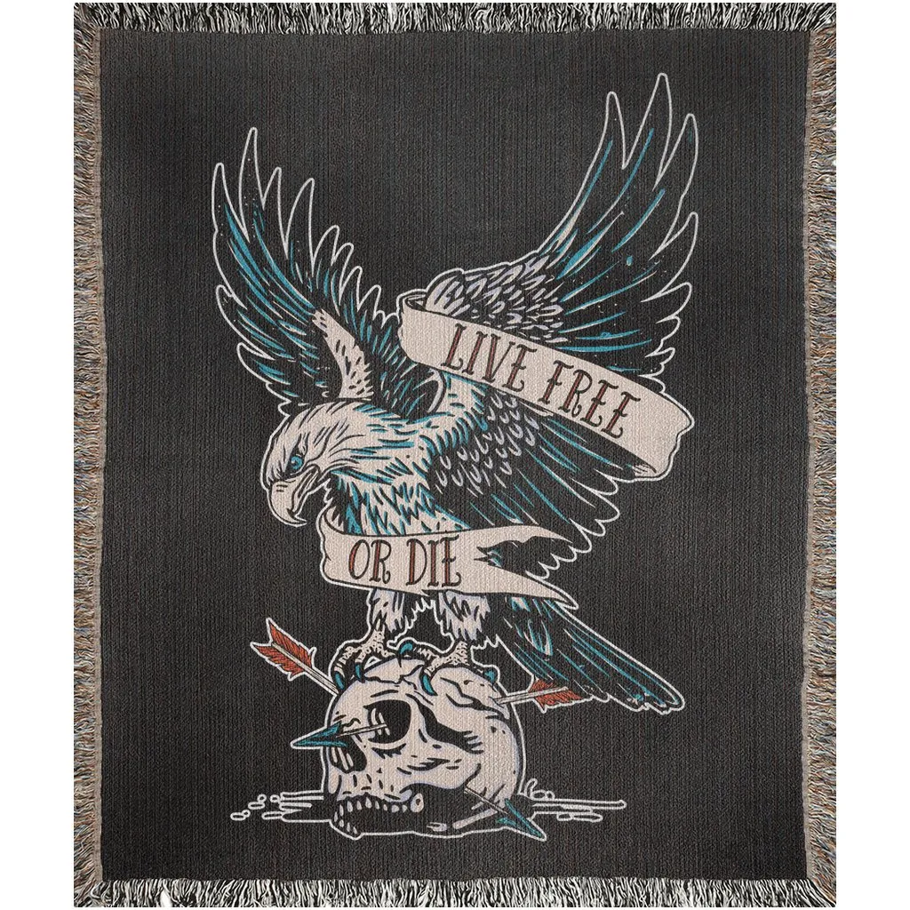 Live Free or Die  Americana Woven Blanket