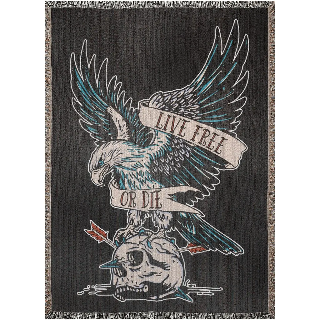 Live Free or Die  Americana Woven Blanket