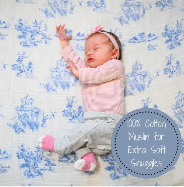 LollyBanks Chinoiserie Baby Swaddle Blanket