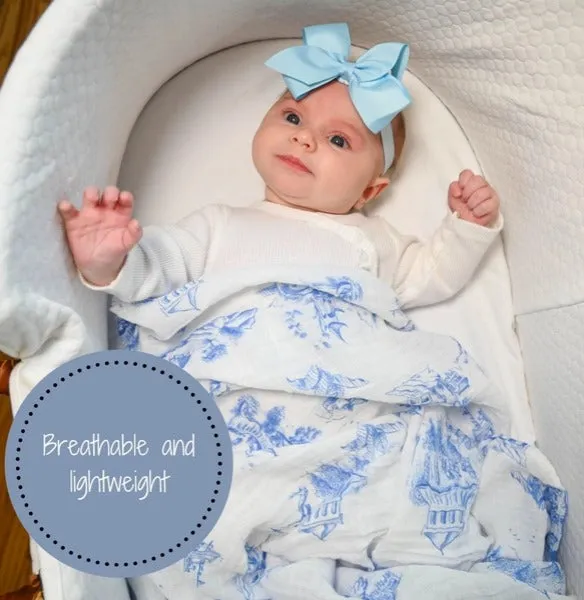 LollyBanks Chinoiserie Baby Swaddle Blanket