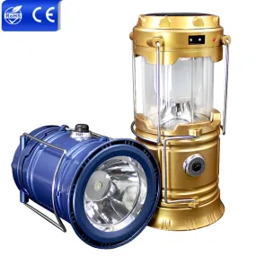 Luminaire LED Exterieur 6LEDs Solar Power Collapsible Flashlights Portable Lamp LED Rechargeable Hand Lamp Camping Lantern Light