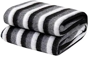 MAGIC Single Bed Ac Fleece Blanket Size :Single :60X90 Inch Pack of 1 - Black and White Stripes