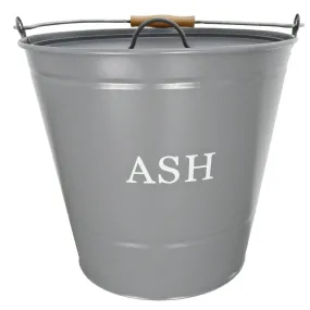 Manor Fireside Ash Bucket Grey Metal With Lid