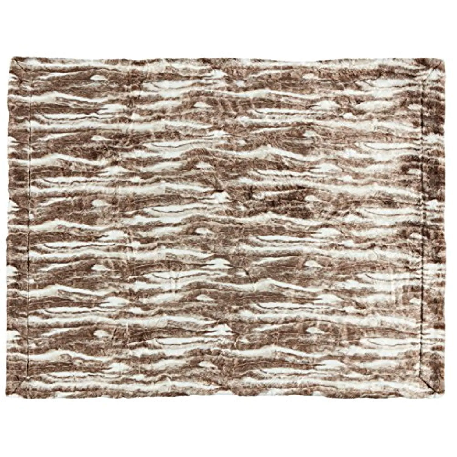 Marble Faux Fur Throw Blanket, Soft and Luxurious, 80" x 60", Brown