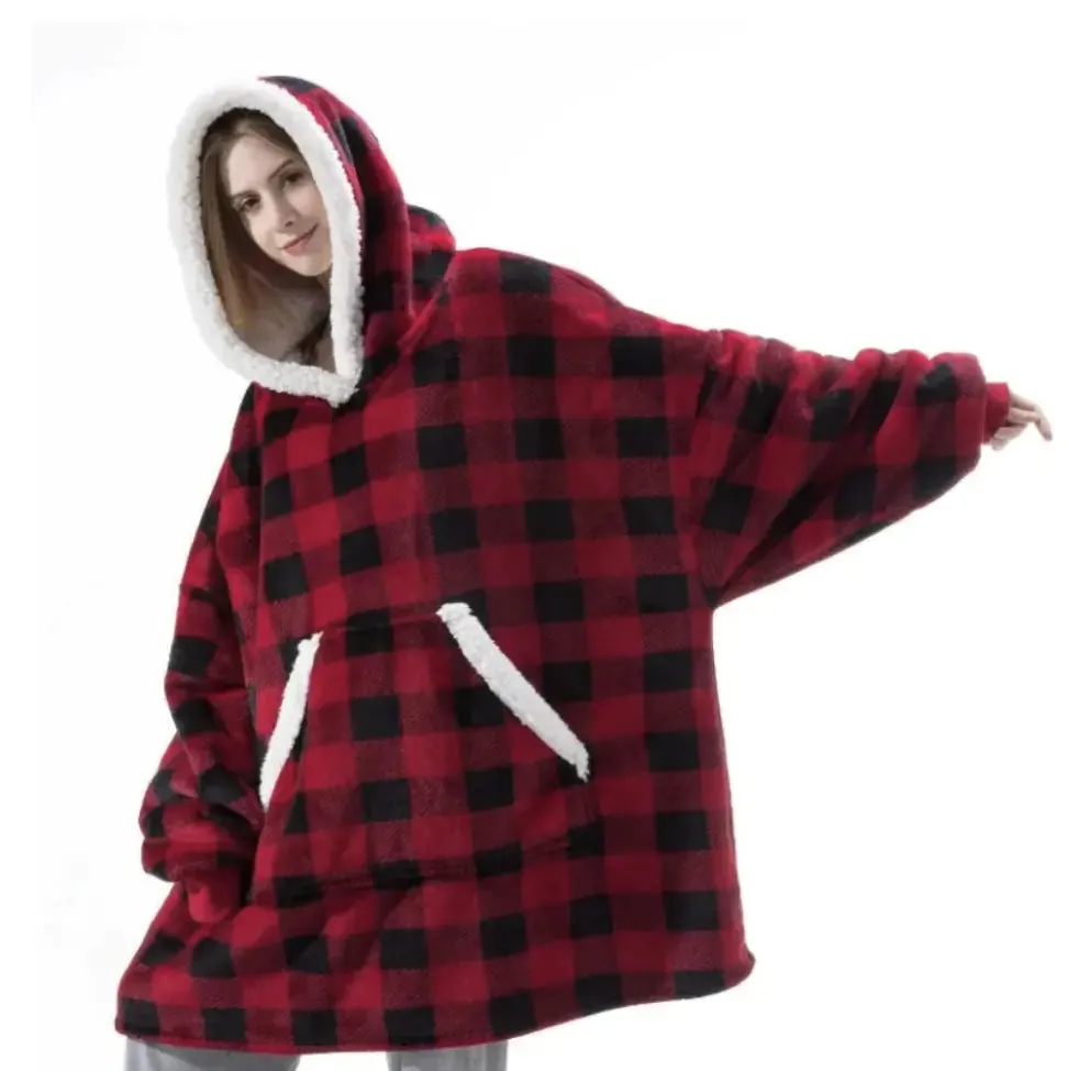 Men And Women Can Wear Zipper Flannel Lazy Blanket