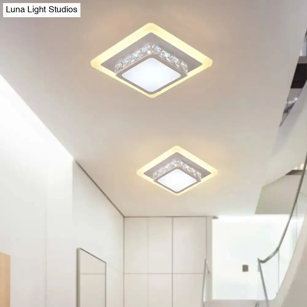 Mini LED Crystal Flush Mount Light for Elegant Corridors - Simplicity in Ceiling Lighting