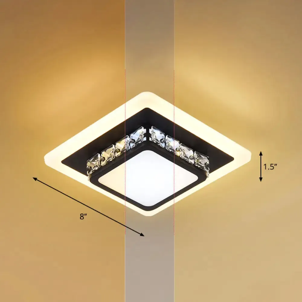 Mini LED Crystal Flush Mount Light for Elegant Corridors - Simplicity in Ceiling Lighting