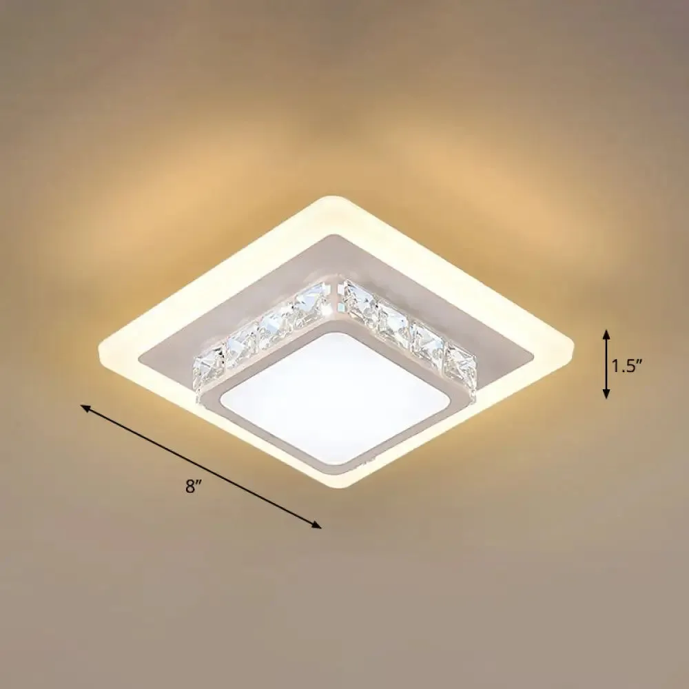 Mini LED Crystal Flush Mount Light for Elegant Corridors - Simplicity in Ceiling Lighting