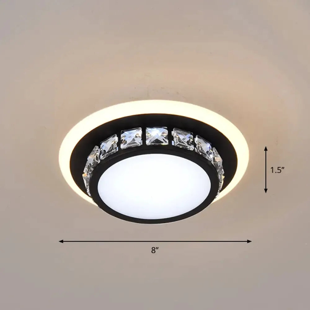 Mini LED Crystal Flush Mount Light for Elegant Corridors - Simplicity in Ceiling Lighting