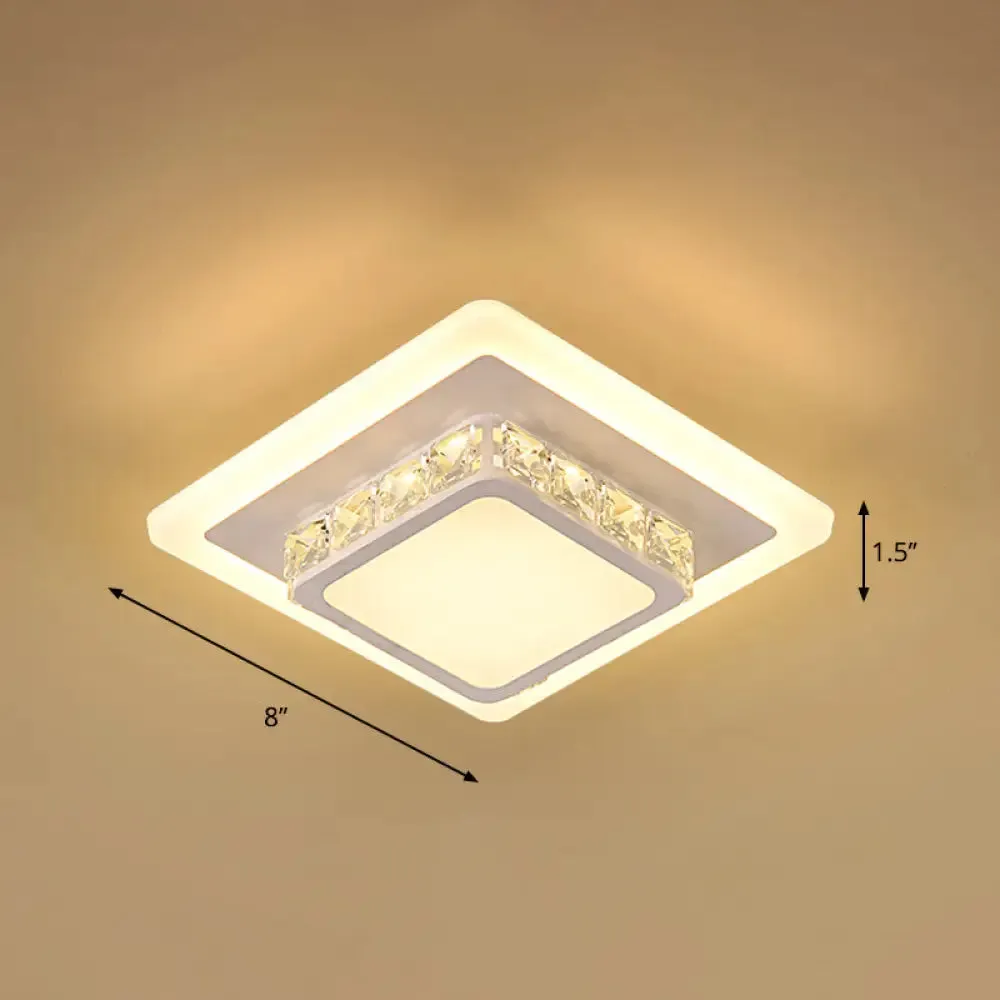 Mini LED Crystal Flush Mount Light for Elegant Corridors - Simplicity in Ceiling Lighting