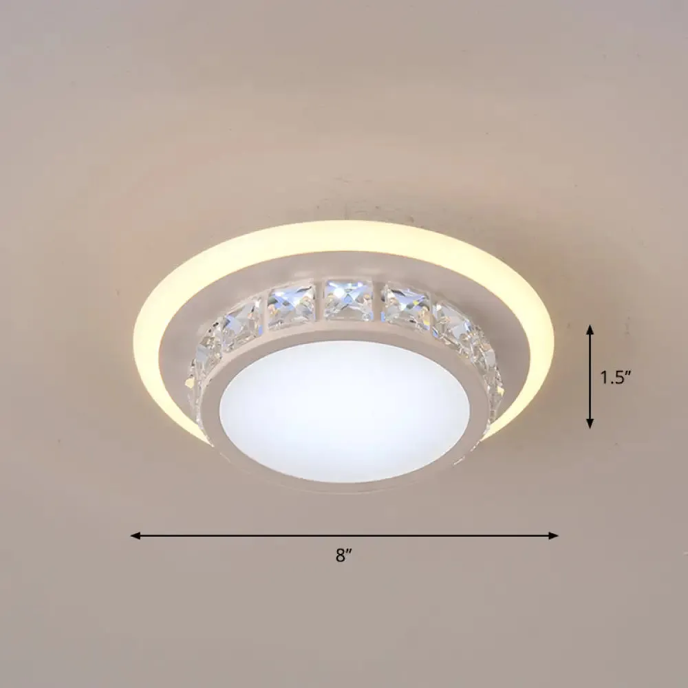 Mini LED Crystal Flush Mount Light for Elegant Corridors - Simplicity in Ceiling Lighting