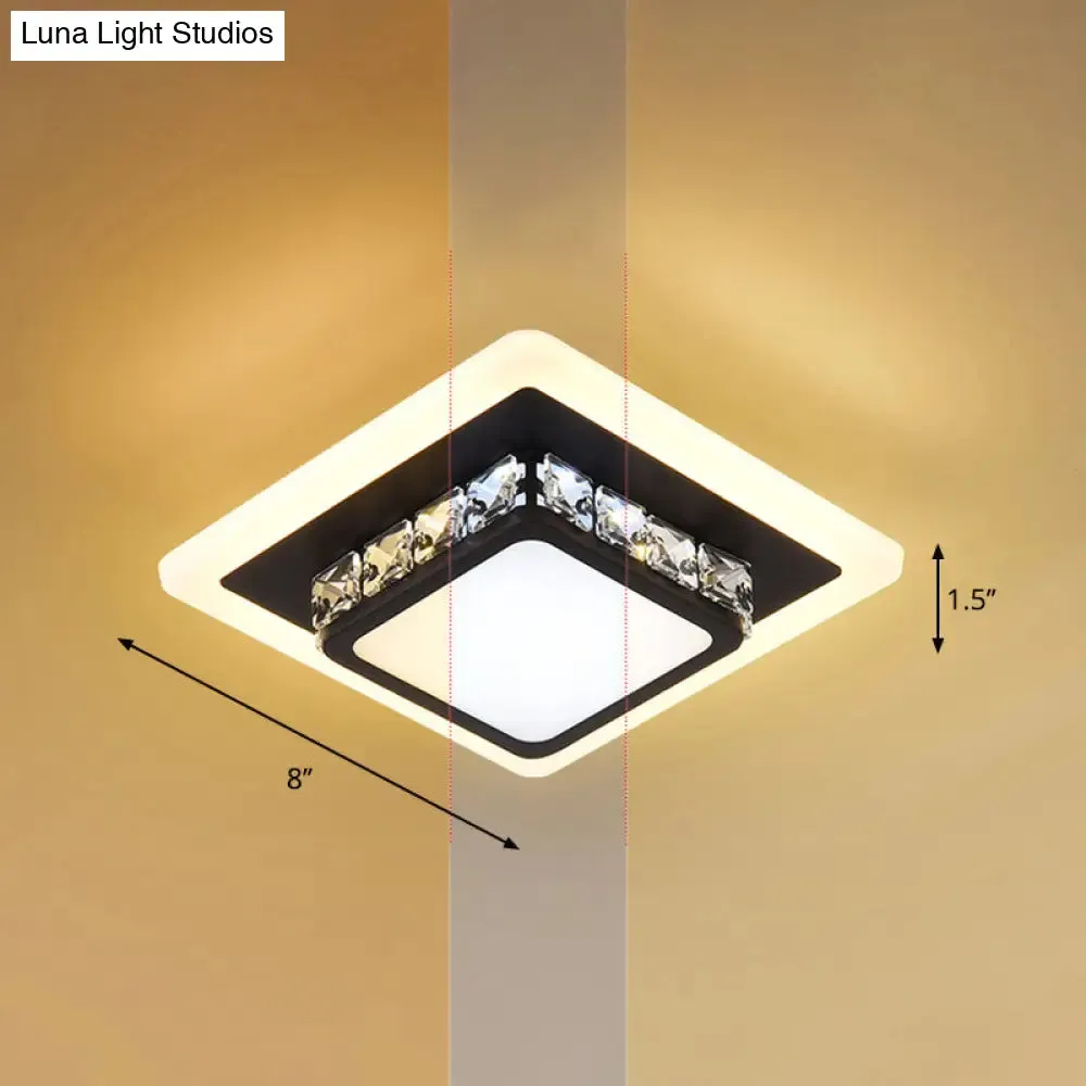 Mini LED Crystal Flush Mount Light for Elegant Corridors - Simplicity in Ceiling Lighting