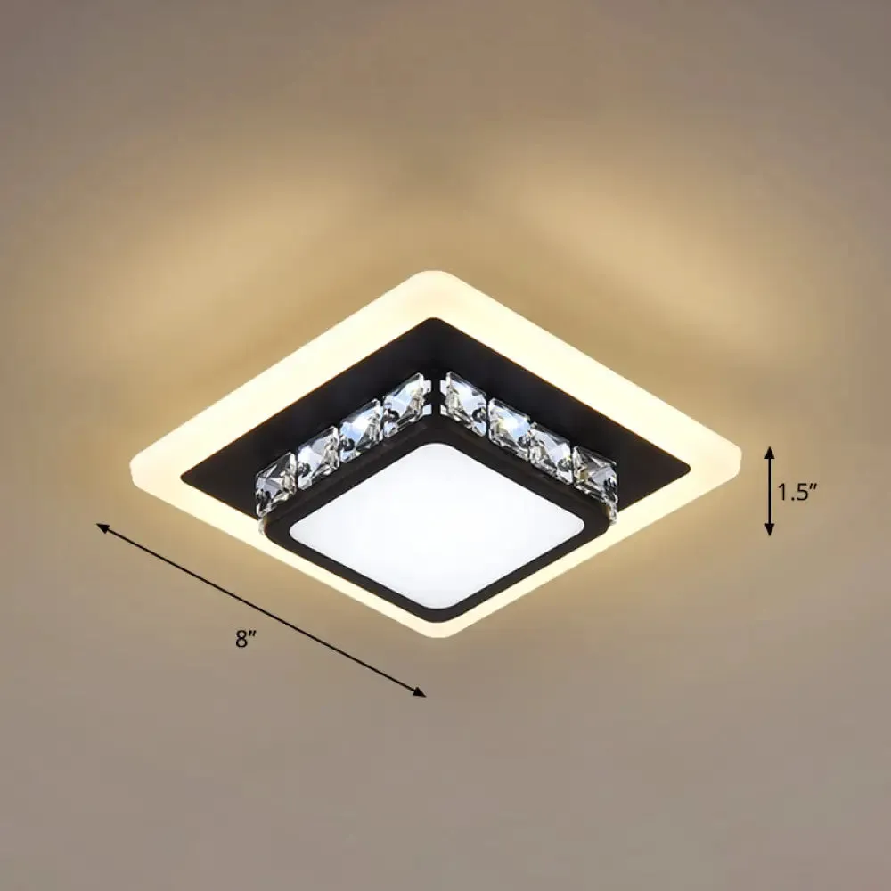 Mini LED Crystal Flush Mount Light for Elegant Corridors - Simplicity in Ceiling Lighting