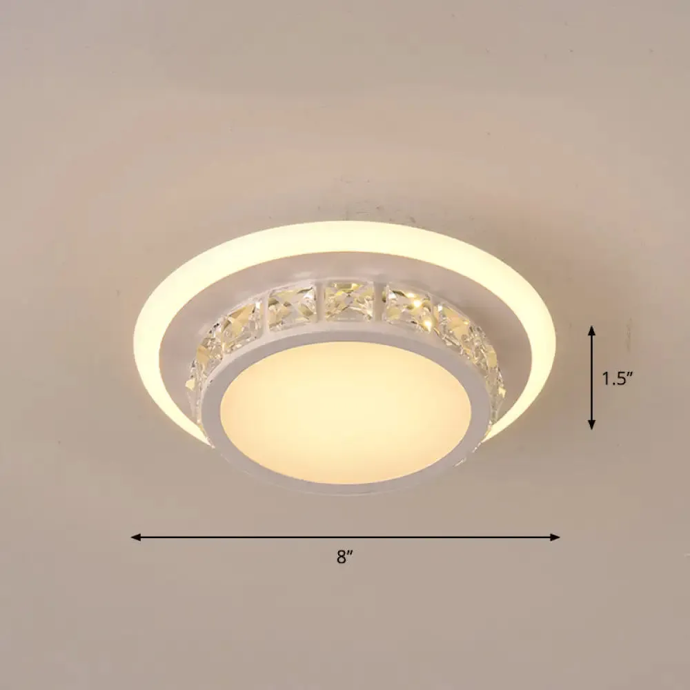 Mini LED Crystal Flush Mount Light for Elegant Corridors - Simplicity in Ceiling Lighting