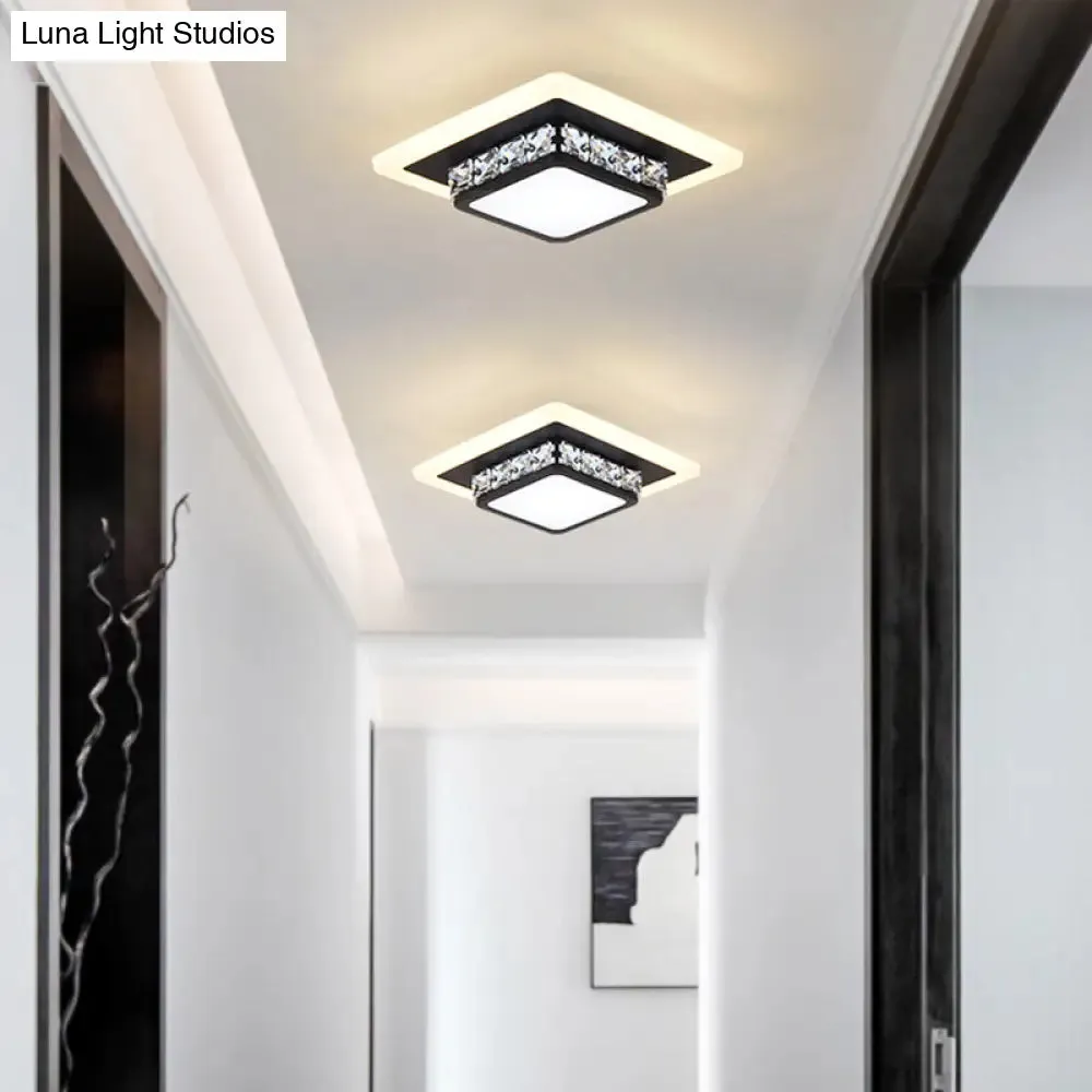 Mini LED Crystal Flush Mount Light for Elegant Corridors - Simplicity in Ceiling Lighting