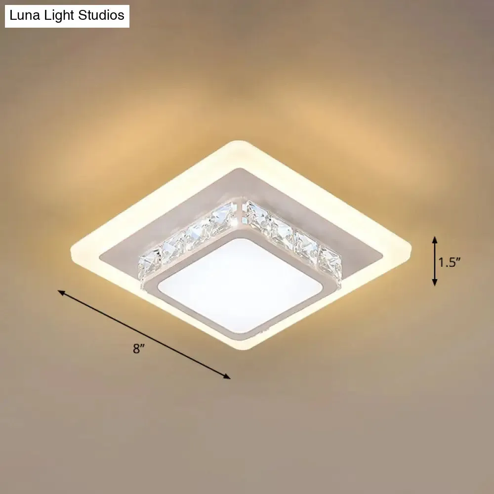 Mini LED Crystal Flush Mount Light for Elegant Corridors - Simplicity in Ceiling Lighting