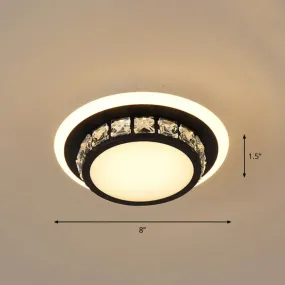 Mini LED Crystal Flush Mount Light for Elegant Corridors - Simplicity in Ceiling Lighting