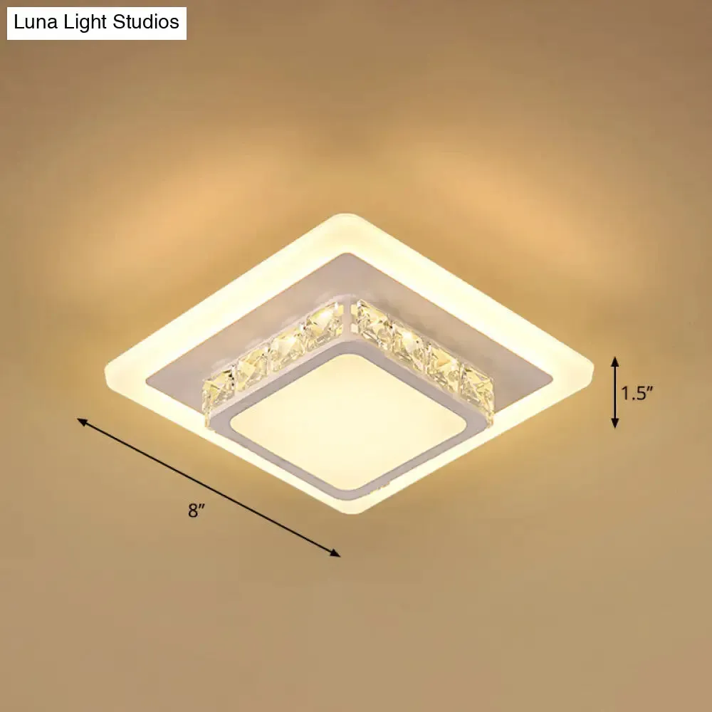 Mini LED Crystal Flush Mount Light for Elegant Corridors - Simplicity in Ceiling Lighting