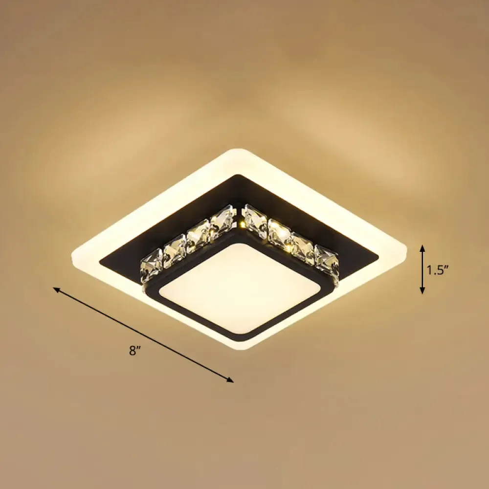 Mini LED Crystal Flush Mount Light for Elegant Corridors - Simplicity in Ceiling Lighting