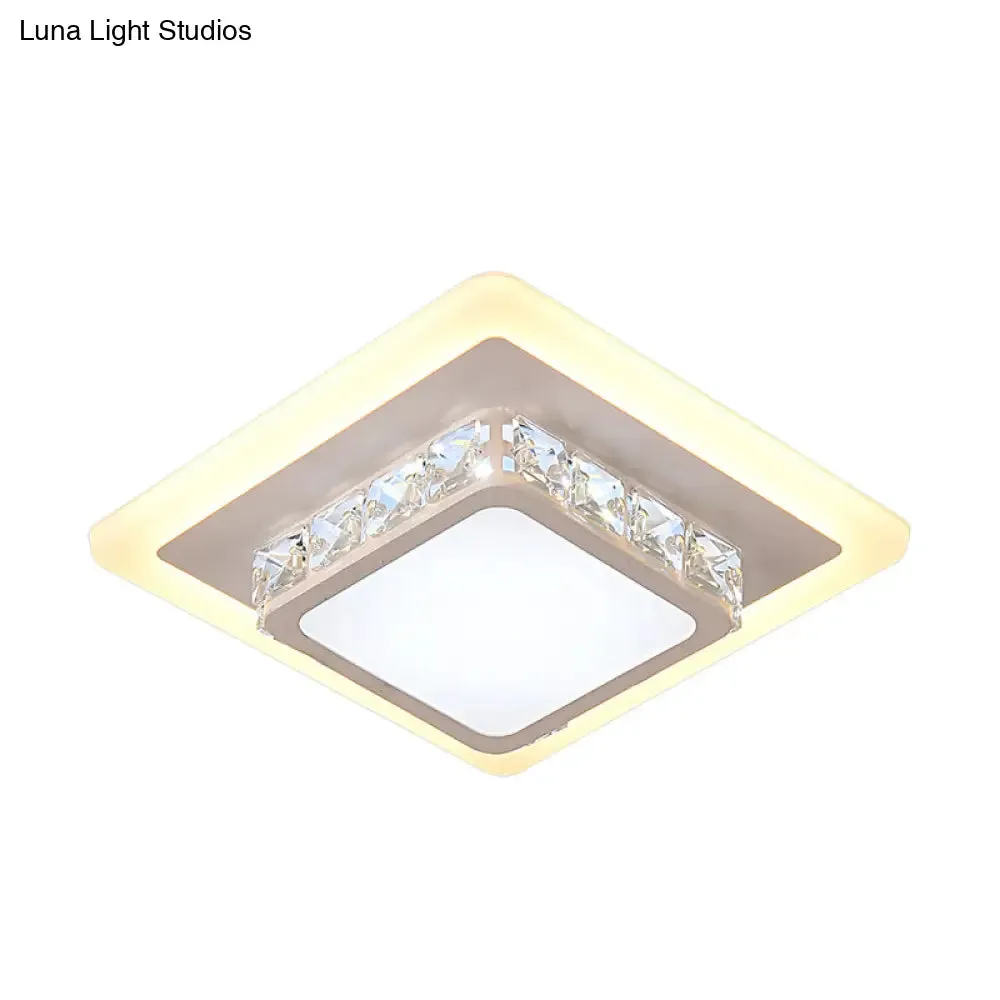 Mini LED Crystal Flush Mount Light for Elegant Corridors - Simplicity in Ceiling Lighting