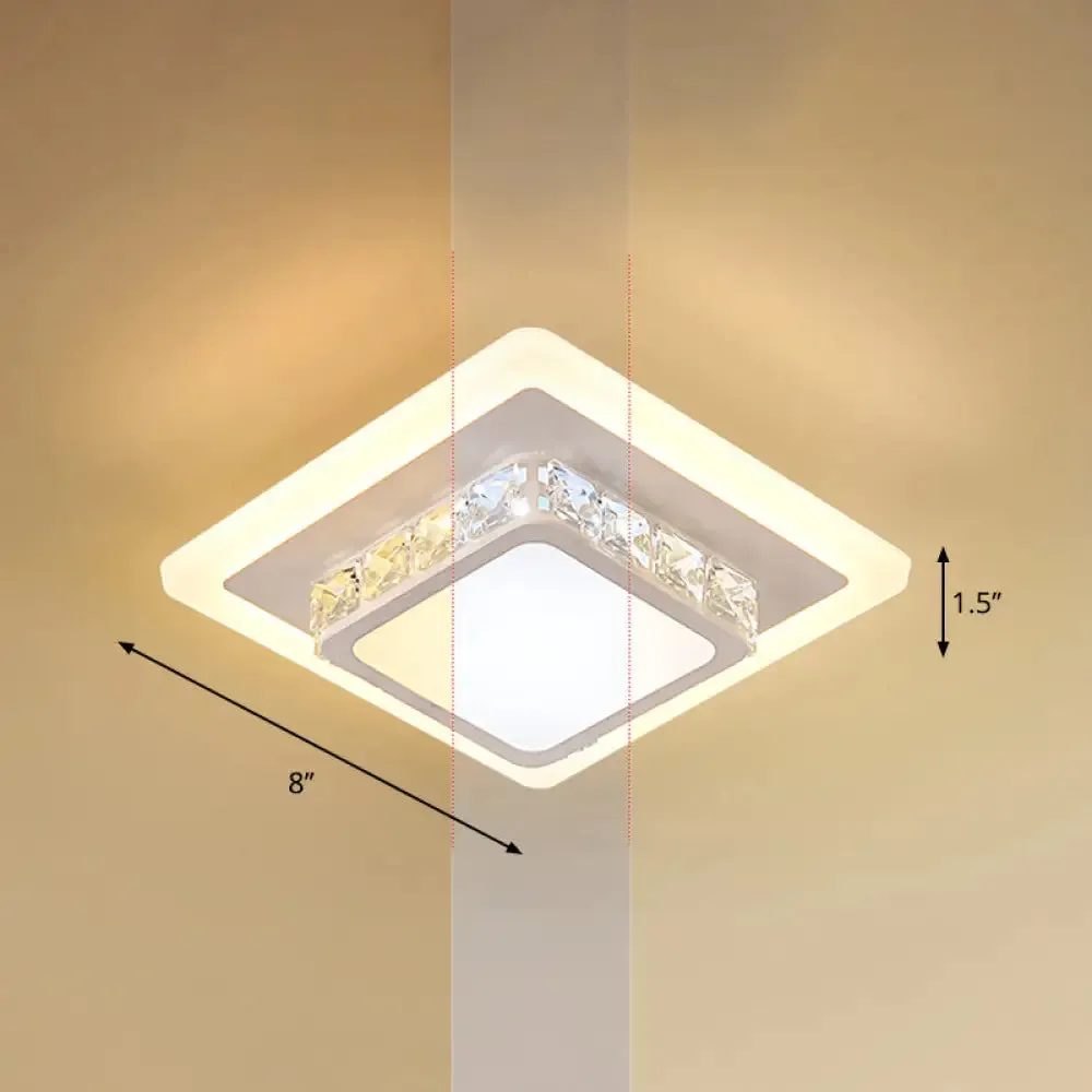 Mini LED Crystal Flush Mount Light for Elegant Corridors - Simplicity in Ceiling Lighting