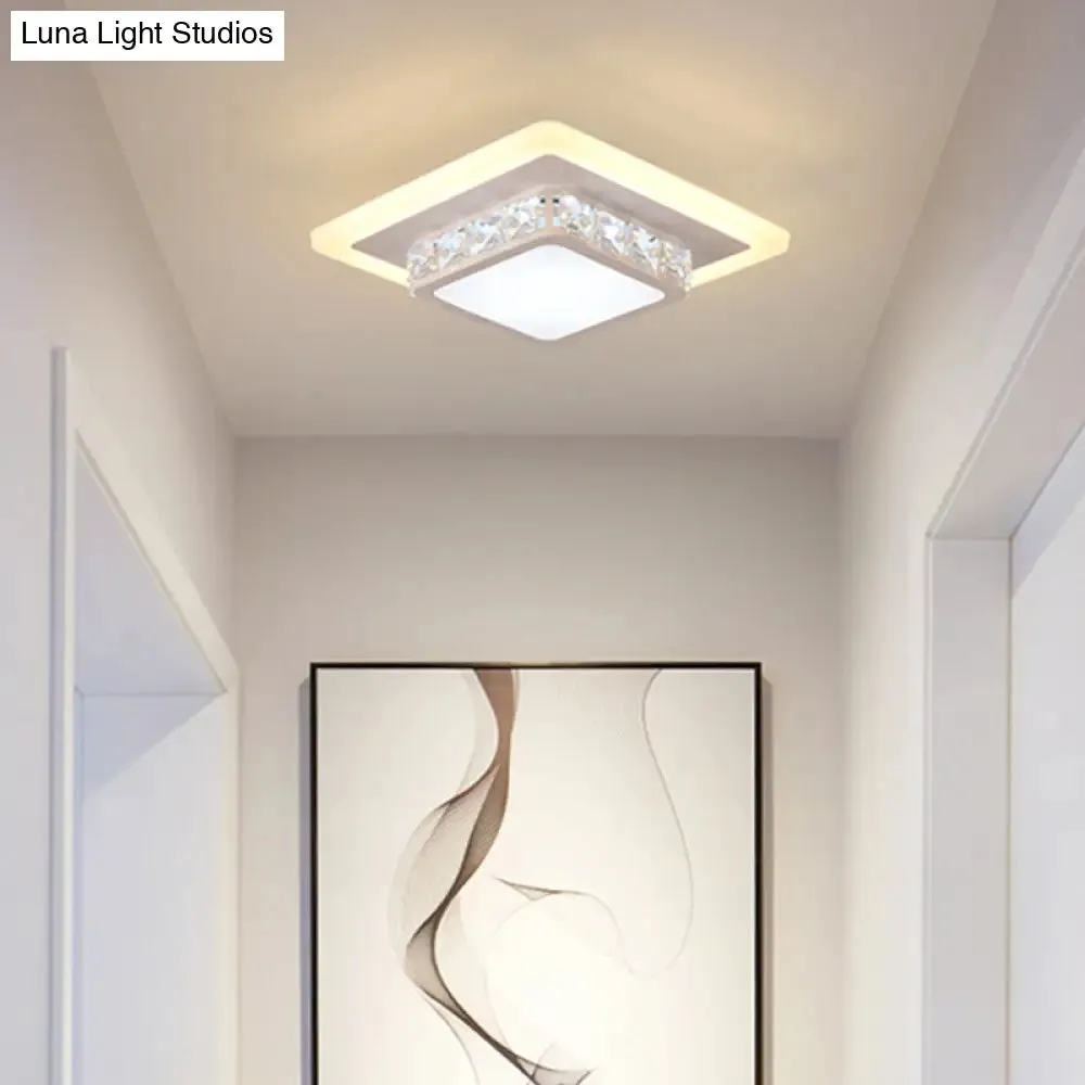 Mini LED Crystal Flush Mount Light for Elegant Corridors - Simplicity in Ceiling Lighting