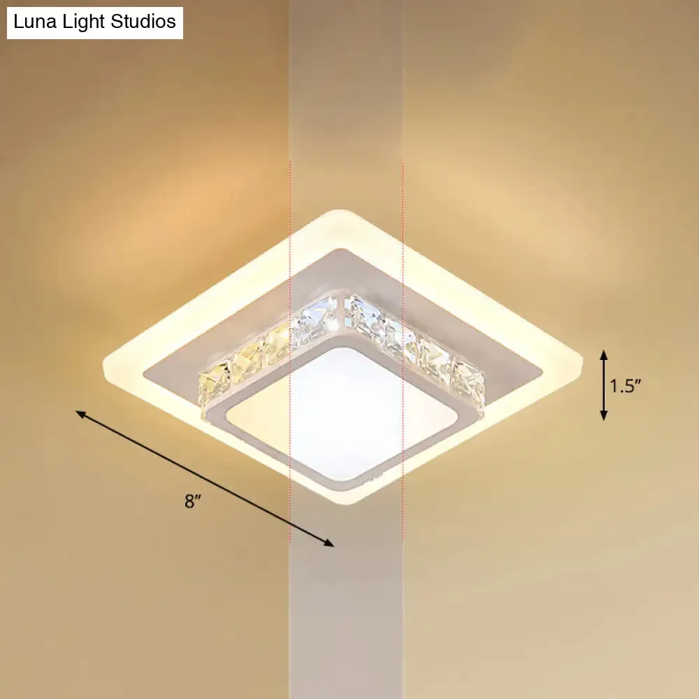 Mini LED Crystal Flush Mount Light for Elegant Corridors - Simplicity in Ceiling Lighting