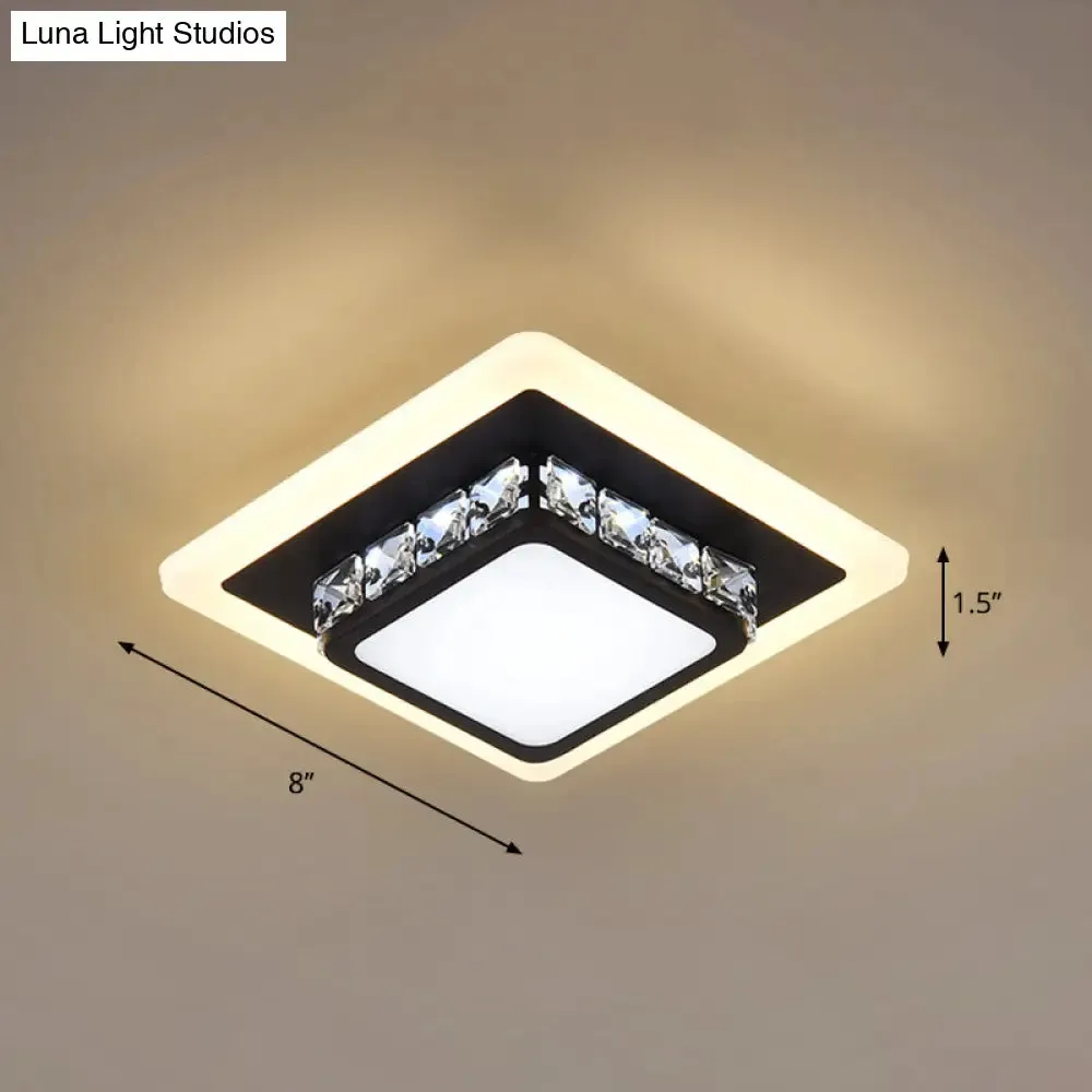 Mini LED Crystal Flush Mount Light for Elegant Corridors - Simplicity in Ceiling Lighting