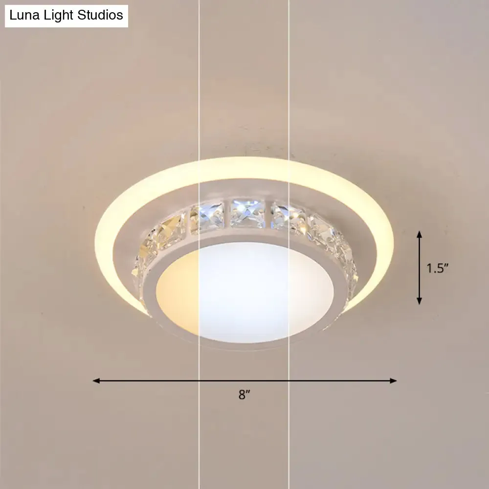 Mini LED Crystal Flush Mount Light for Elegant Corridors - Simplicity in Ceiling Lighting