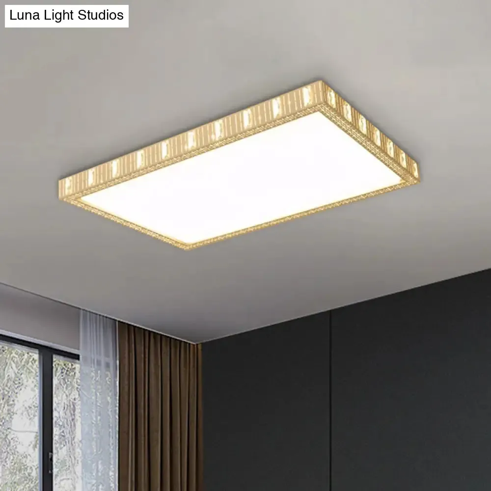 Minimalist LED White Flushmount Lamp - Ceramics Rectangular Flush Mounted Light