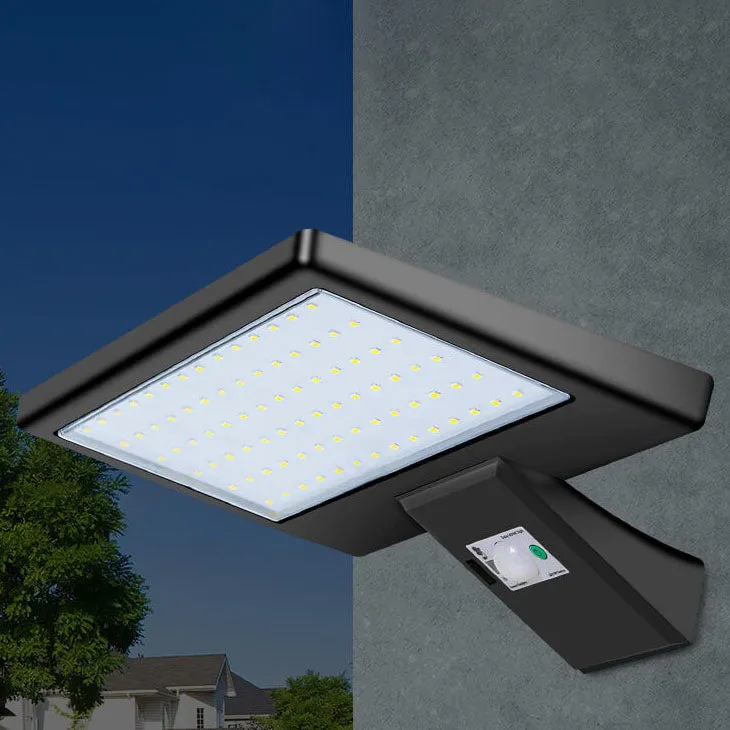 Modern Black Rectangular Human Sensor Solar Waterproof Outdoor Patio LED Wall Light