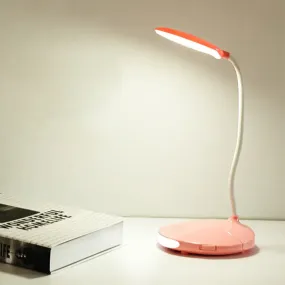 Modern Pink/White LED Folding Desk Lamp with USB Charging - Perfect for Reading