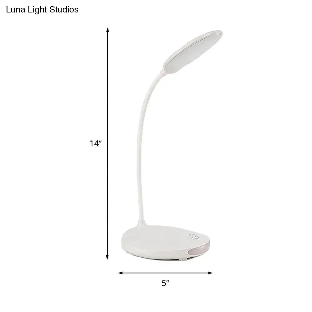 Modern Pink/White LED Folding Desk Lamp with USB Charging - Perfect for Reading