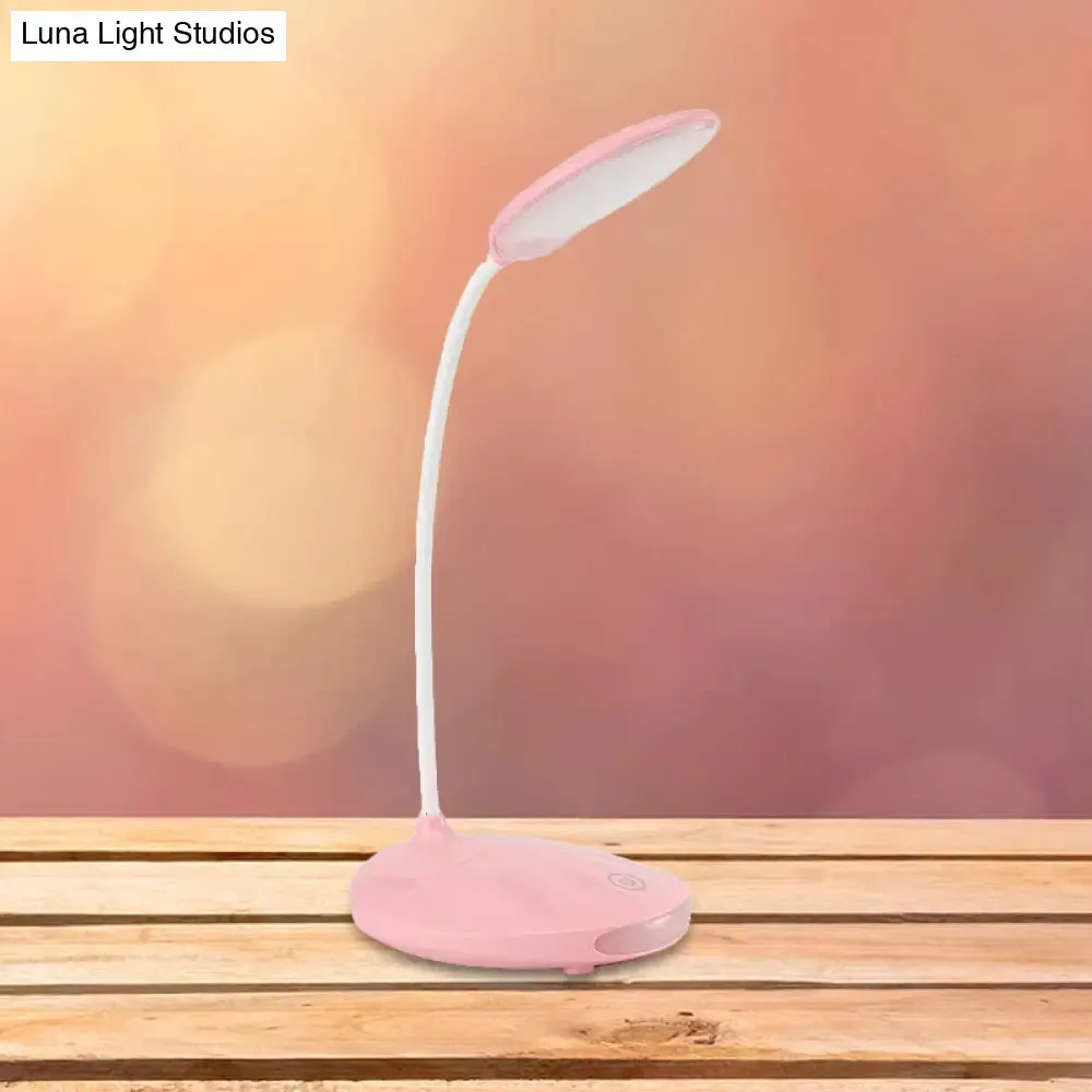 Modern Pink/White LED Folding Desk Lamp with USB Charging - Perfect for Reading