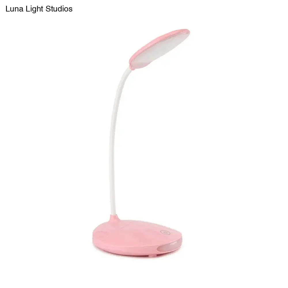 Modern Pink/White LED Folding Desk Lamp with USB Charging - Perfect for Reading