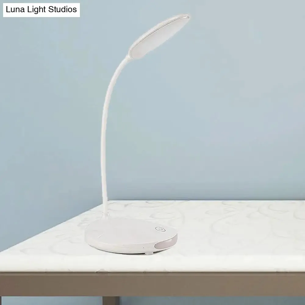 Modern Pink/White LED Folding Desk Lamp with USB Charging - Perfect for Reading