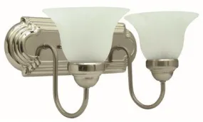 Monument 2-Light Vanity Fixture Brushed Nickel 14 X 7-5/8 Inch  Uses (2) 100-Watt Incandescent Medium Base Lamps