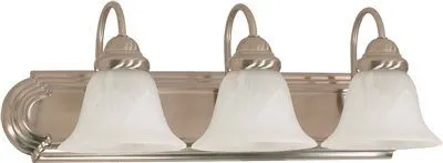 Monument 3-Light Vanity Fixture Brushed Nickel 24 X 7-5/8 Inch  Uses (3) 13-Watt Fluorescent Gu24 Base Lamps