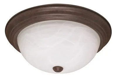 Monument Flush Mount Ceiling Fixture Old Bronze 13-1/4 Inch  Uses (2) 60-Watt Incandescent Medium Base Lamps