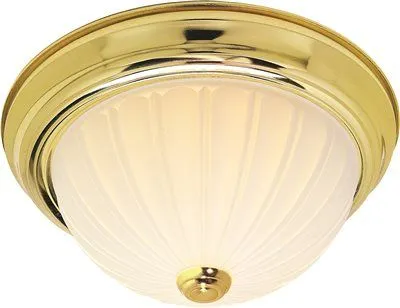 Monument Flush Mount Dome Ceiling Fixture Polished Brass 13 Inch  Uses 2 13-Watt Fluorescent Gu24 Base Lamps