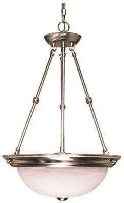 Monument Pendant Brushed Nickel 15 X 23 Inch  Uses (3) 13-Watt Gu24 Base Compact Fluorescent Lamps