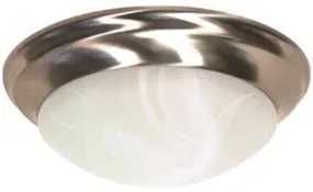 Monument Twist & Lock Flush Mount Ceiling Fixture Brushed Nickel 14 Inch  Uses (2) 13-Watt T2 Fluorescent Gu24 Base Lamps