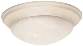 Monument Twist & Lock Flush Mount Ceiling Fixture Textured White 14 Inch  Uses (2) 60-Watt Incandescent Medium Base Lamps