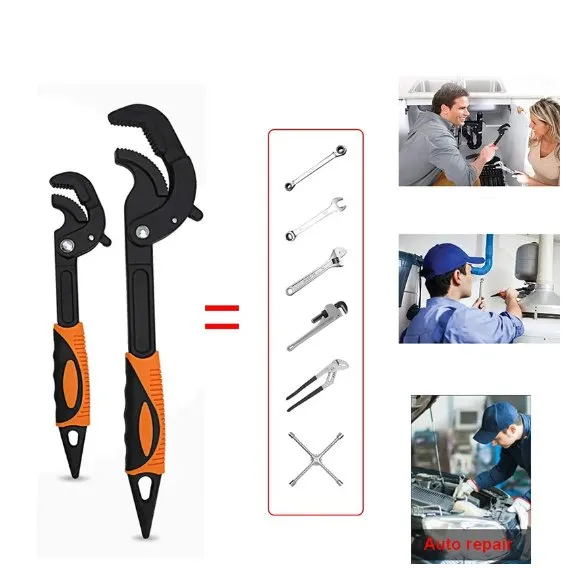 Multi-Function Universal Wrench - Self-Adjusting Spanner Power Grip Pipe Wrench