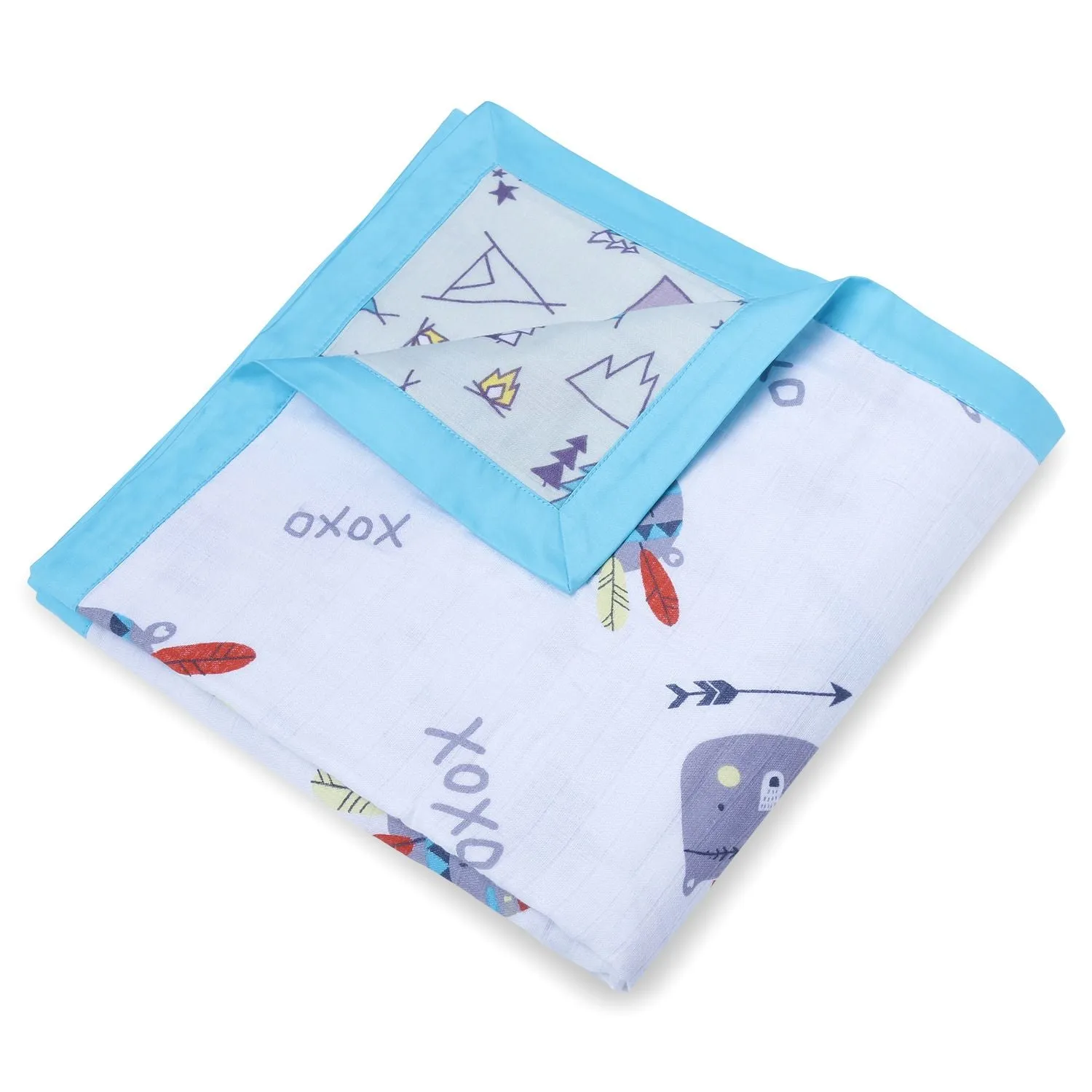 Muslin Blanket - 6 Layered - Teepee/Bearface Print