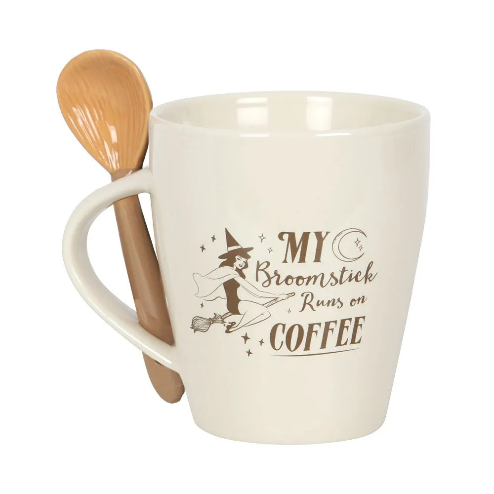 MY BROOMSTIC RUNS ON COFFEE MUG & SPOON SET C/24