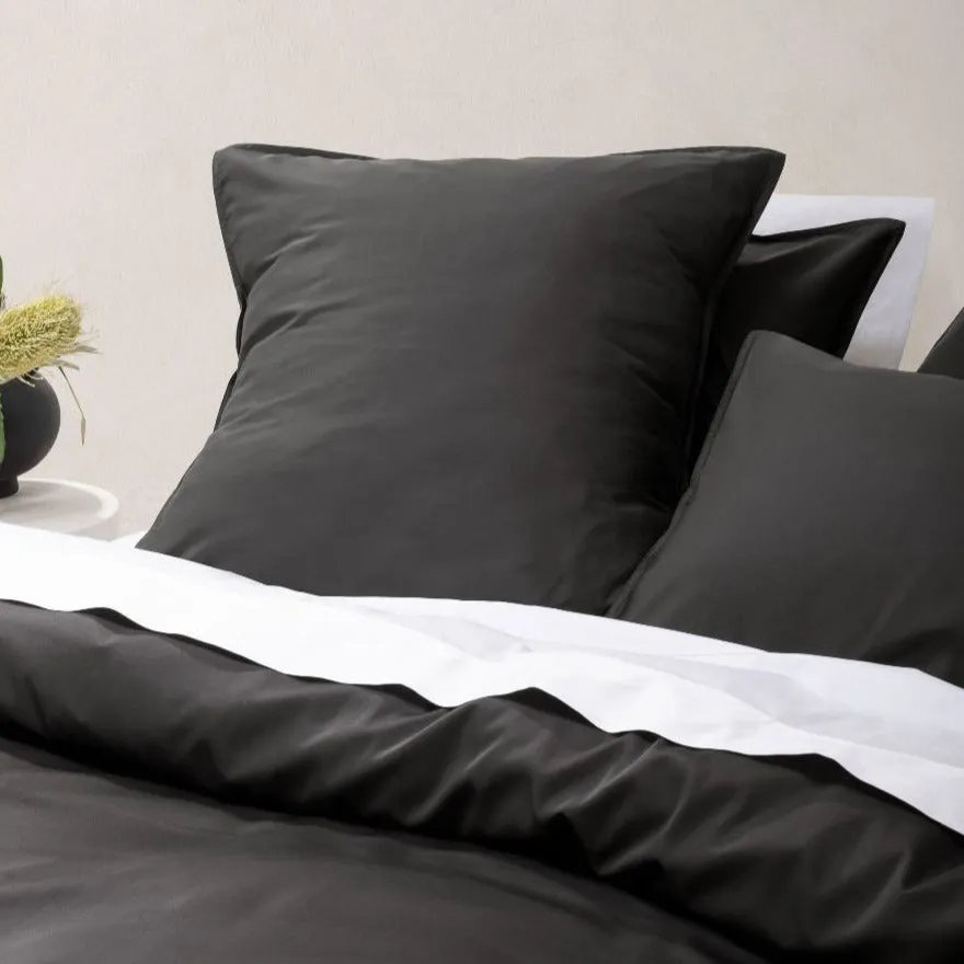 Nara Charcoal European Pillowcase by Linen House