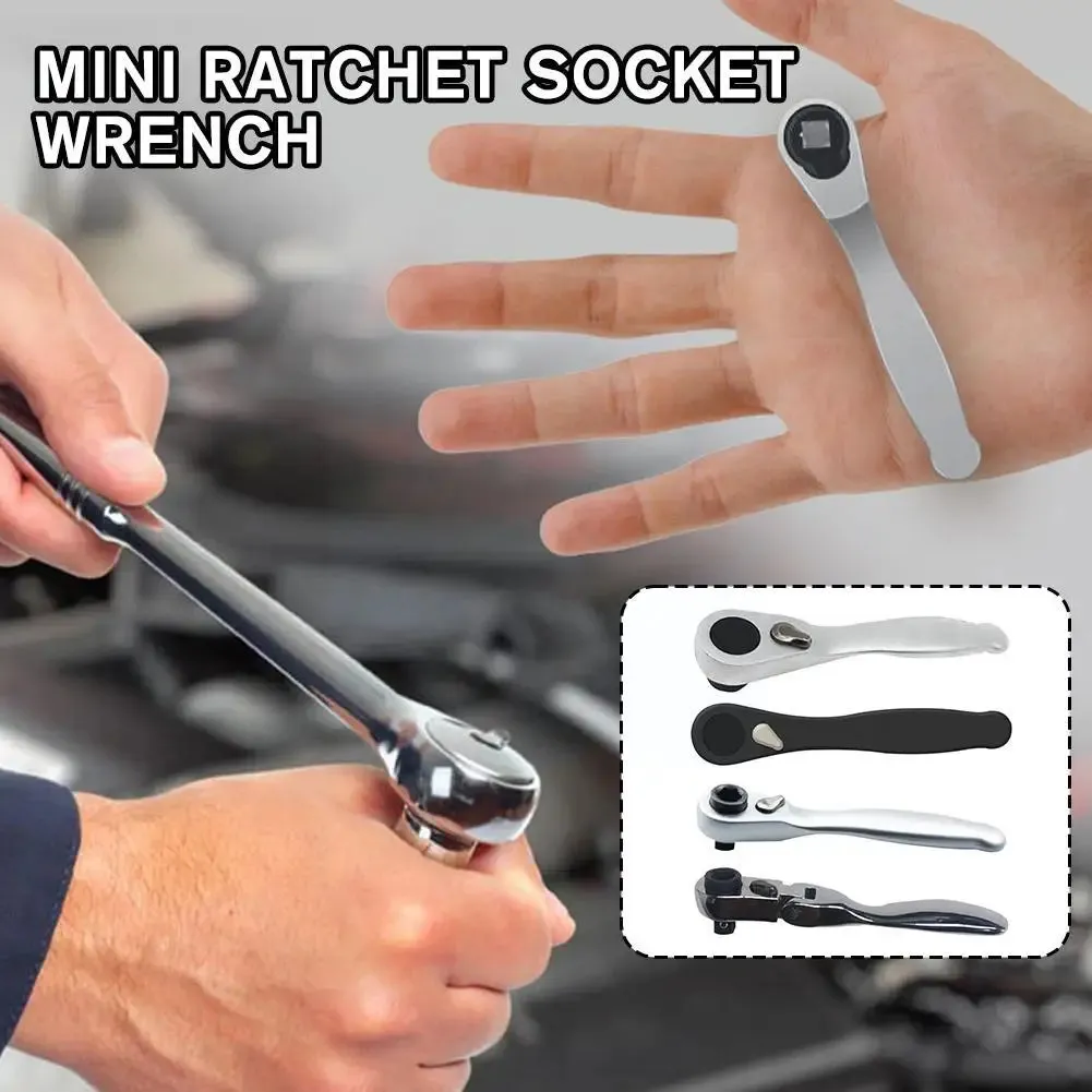 New 2 In 1 Dual Head Ratchet Socket Wrench 72 Teeth Release Driver Hex Quick Bit Screwdriver Wrench Two-way Mini Handle Spa J1F5