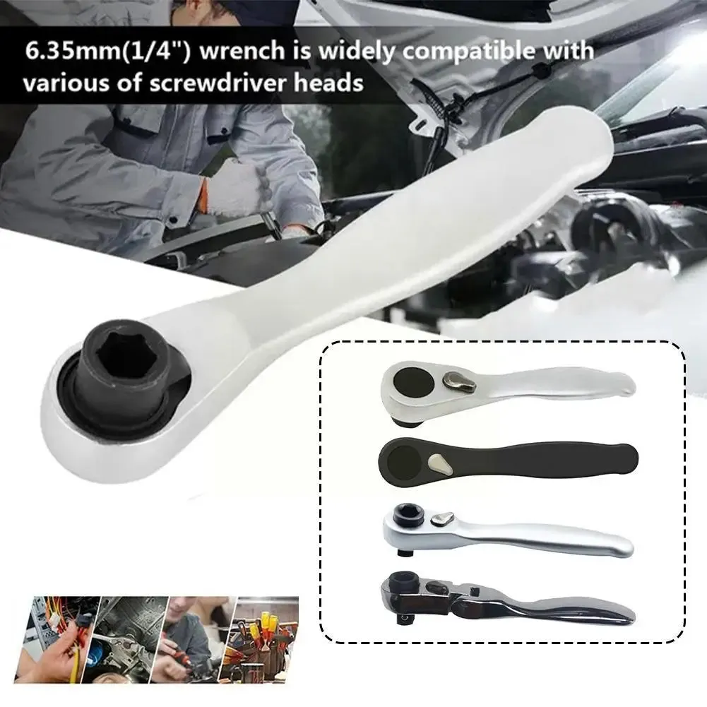 New 2 In 1 Dual Head Ratchet Socket Wrench 72 Teeth Release Driver Hex Quick Bit Screwdriver Wrench Two-way Mini Handle Spa J1F5