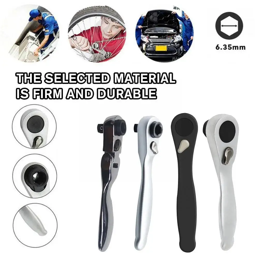 New 2 In 1 Dual Head Ratchet Socket Wrench 72 Teeth Release Driver Hex Quick Bit Screwdriver Wrench Two-way Mini Handle Spa J1F5